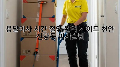 용달이사 시간 절약 완벽 가이드: 천안 신당동 이사꿀팁!